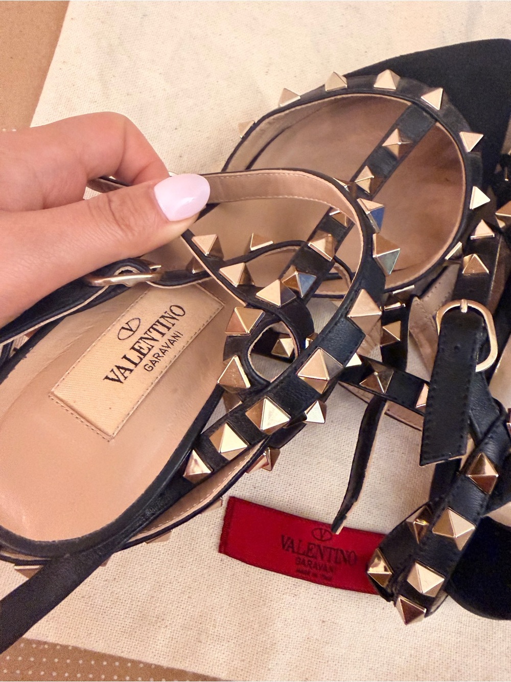 Valentino rockstud 65mm heels in suede black - Picture 4 of 4